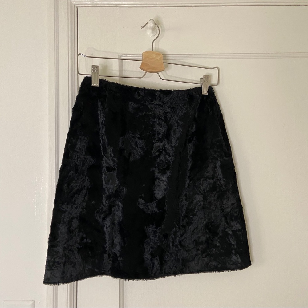 Vintage Black Henri Bendel Furry Skirt Size Small